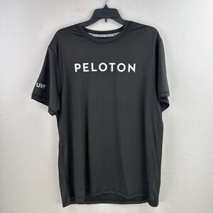 Peloton Tshirt Mens L Black White 100 Century Minimalist Marathon Cyclist Runner